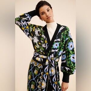 Farm Rio Winter Garden Tie Belt Cardigan